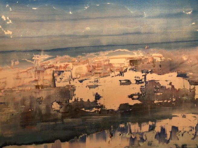 Acrylmalerei Kunst Gesicht des Strandlebens